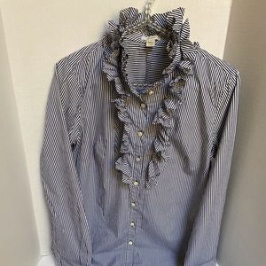 J crew ruffle shirt